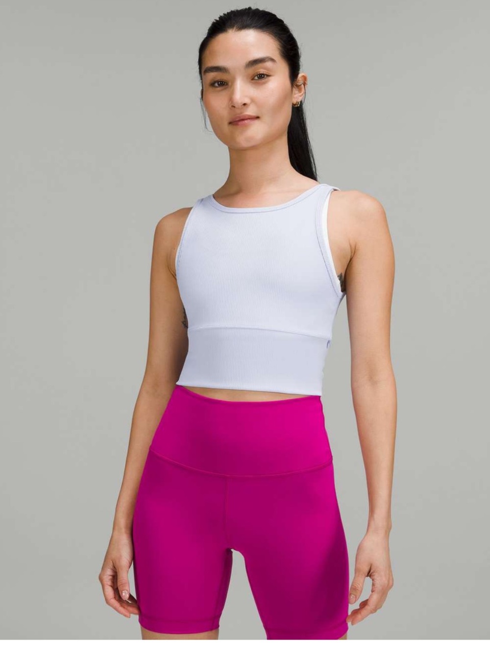 Lululemon Power Pivot Ribbed Tank Top in Pastel Blue size 10
